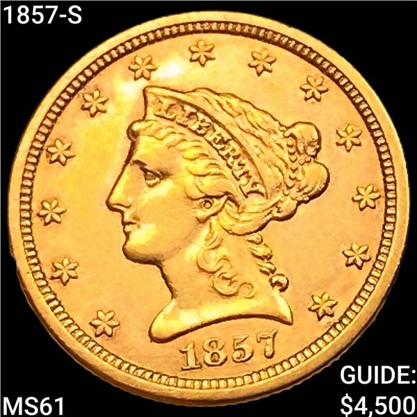 1857-S $2.50 Gold Quarter Eagle UNCIRCULATED