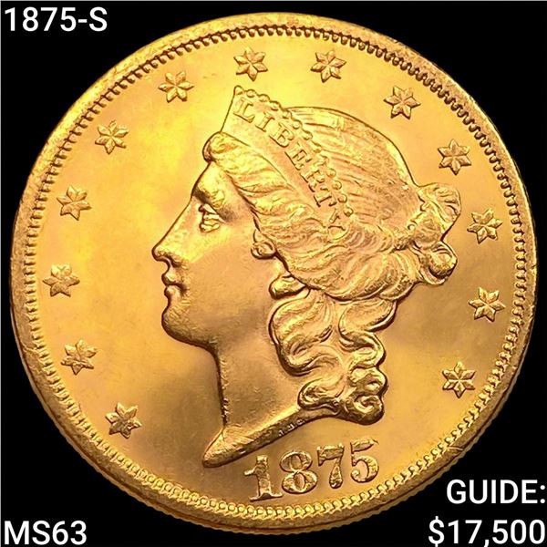 1875-S $20 Gold Double Eagle CHOICE BU