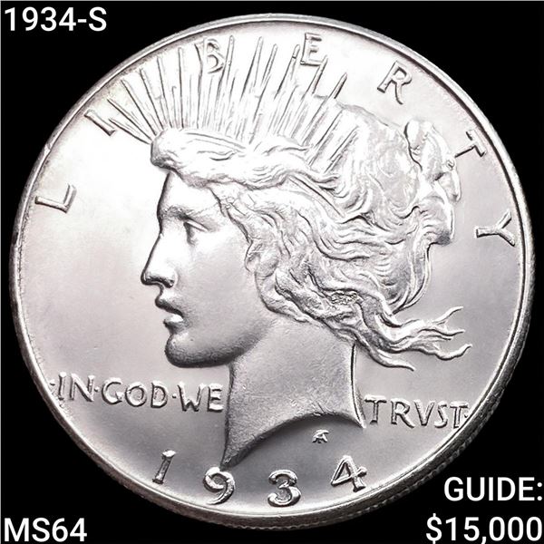 1934-S Silver Peace Dollar CHOICE BU