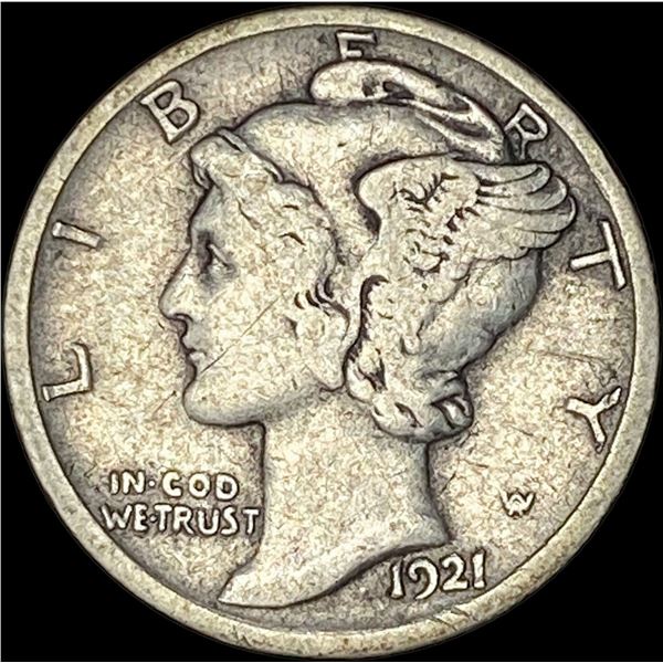 1921-D Silver Mercury Dime LIGHTLY CIRCULATED