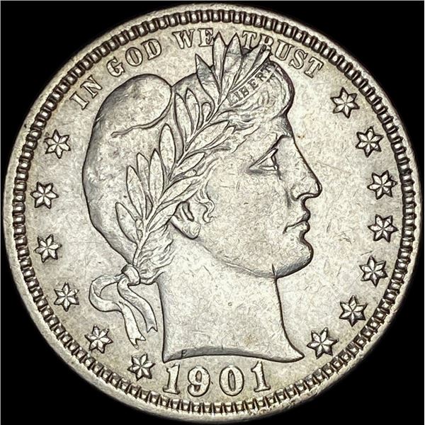 1901 Silver Barber Quarter CLOSELY UNCIRCULATED
