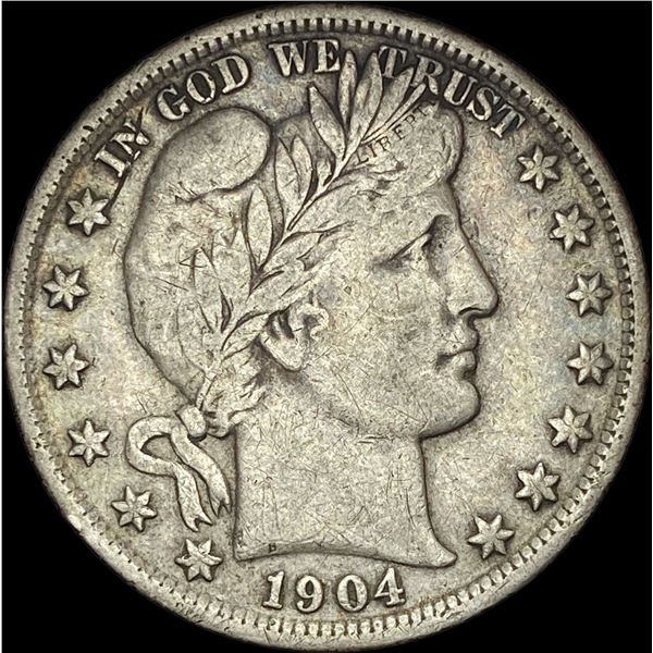 1904-S Silver Barber Half Dollar LIGHTLY CIRCULATED