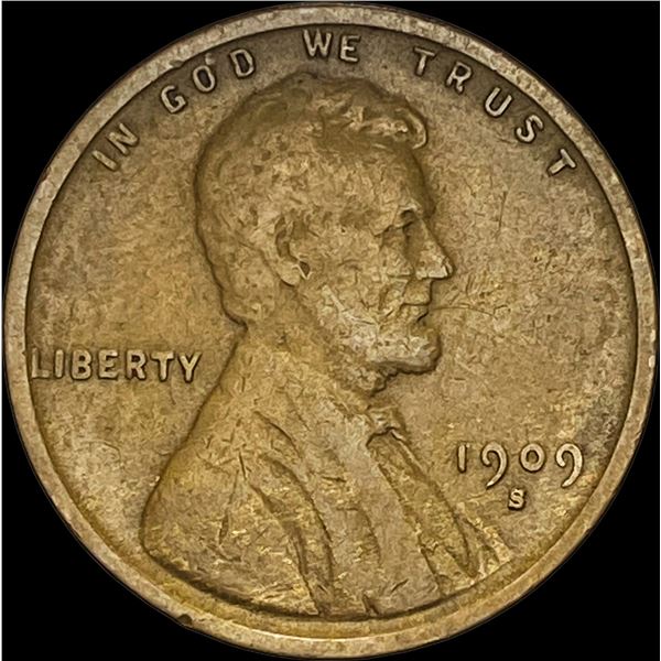 1909-S Lincoln Wheat Cent LIGHTLY CIRCULATED