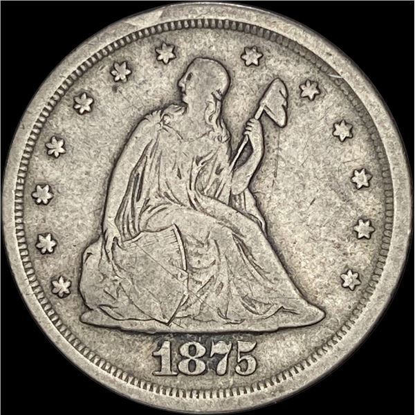 1875-S Silver Twenty Cents Piece LIGHTLY CIRCULATED