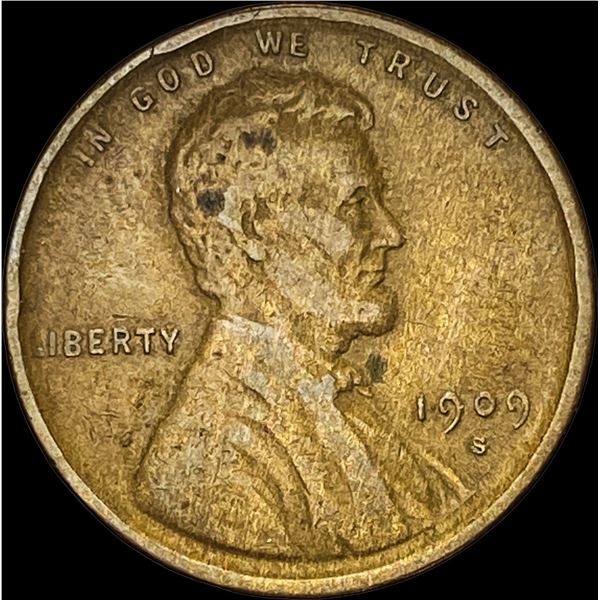 1909-S Lincoln Wheat Cent NEARLY UNCIRCULATED