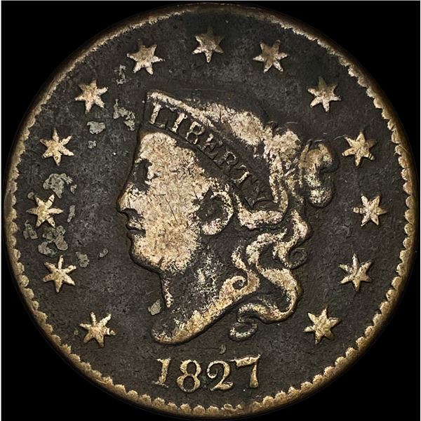 1827 Coronet Head Large Cent LIGHTLY CIRCULATED