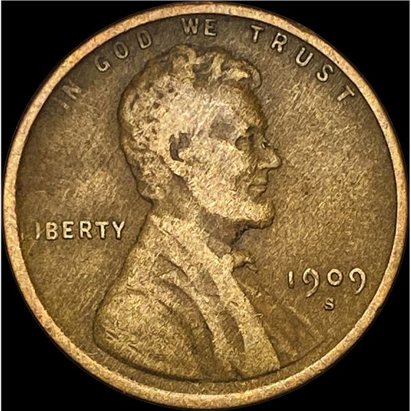 1909-S Lincoln Wheat Cent LIGHTLY CIRCULATED