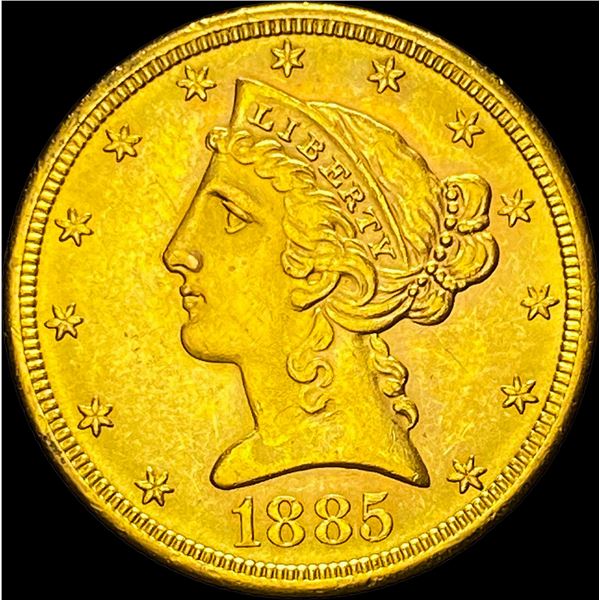 1885-S Liberty Head Half Eagle $5 Gold UNCIRCULATED
