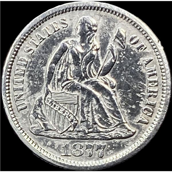 1877-CC Silver Seated Liberty Dime CLOSELY UNCIRCULATED