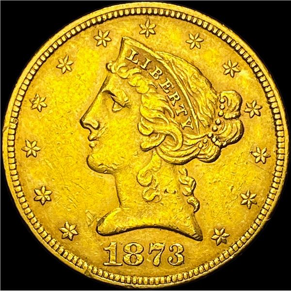 1873 $5 Liberty Head Half Eagle UNCIRCULATED