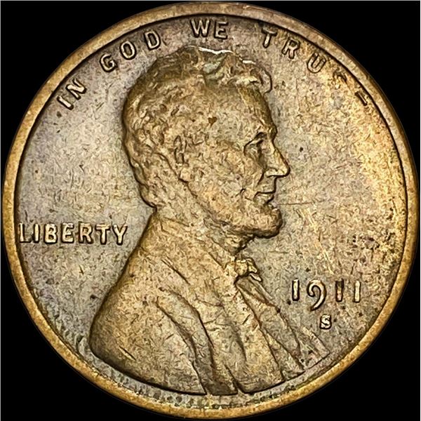 1911-S Lincoln Wheat Cent NEARLY UNCIRCULATED