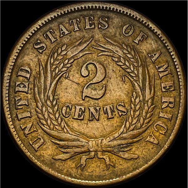 1864 Bronze 2 Cents NEARLY UNCIRCULATED