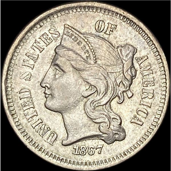 1867 Nickel Three-Cent Piece CLOSELY UNCIRCULATED