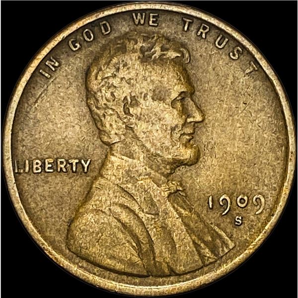 1909-S Lincoln Wheat Cent LIGHTLY CIRCULATED