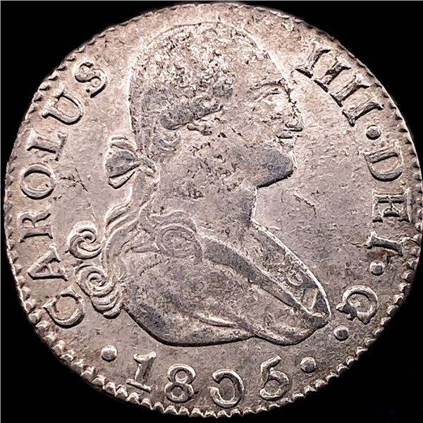 1805-Mo TH Mexico 2 Reales Silver Coin HIGH GRADE