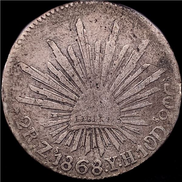 1868-Mo YH Mexico Silver 8 Reales HIGH GRADE