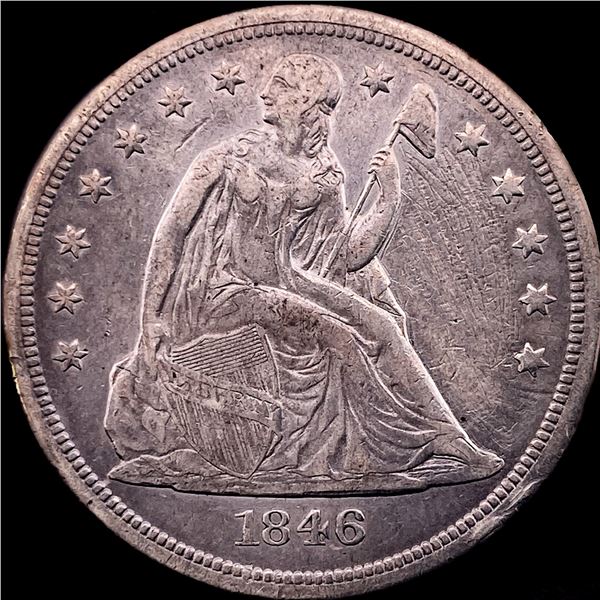 1846-O Silver Seated Liberty Dollar NEARLY UNCIRCULATED