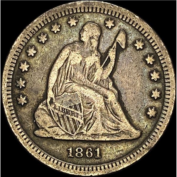 1861 Seated Liberty Quarter LIGHTLY CIRCULATED