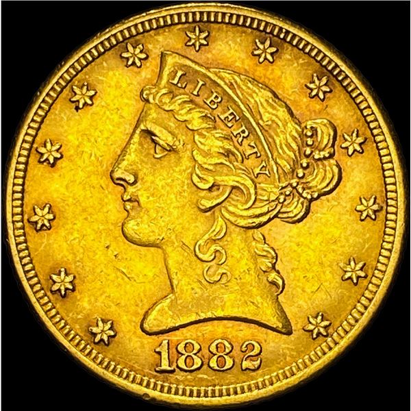 1882 Liberty Head Half Eagle $5 Gold UNCIRCULATED