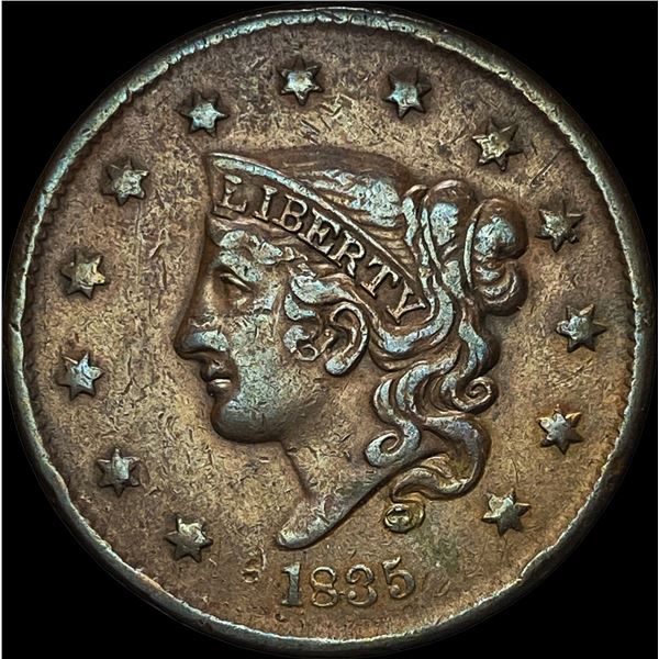 1835 Coronet Head Large Cent NEARLY UNCIRCULATED