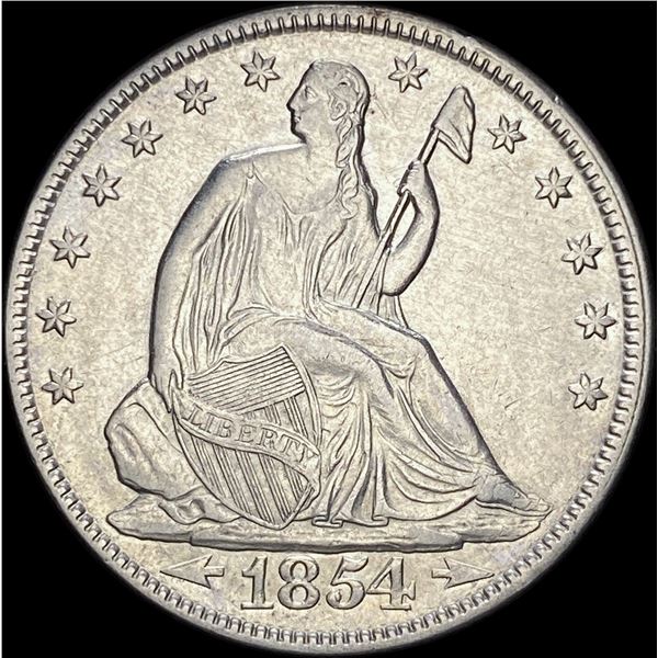 1854 Arrows Seated Liberty Half Dollar CLOSELY UNCIRCULATED