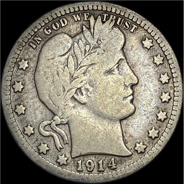 1914 Barber Silver Quarter NICELY CIRCULATED