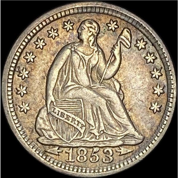 1853 Arrows Seated Liberty Half Dime CLOSELY UNCIRCULATED