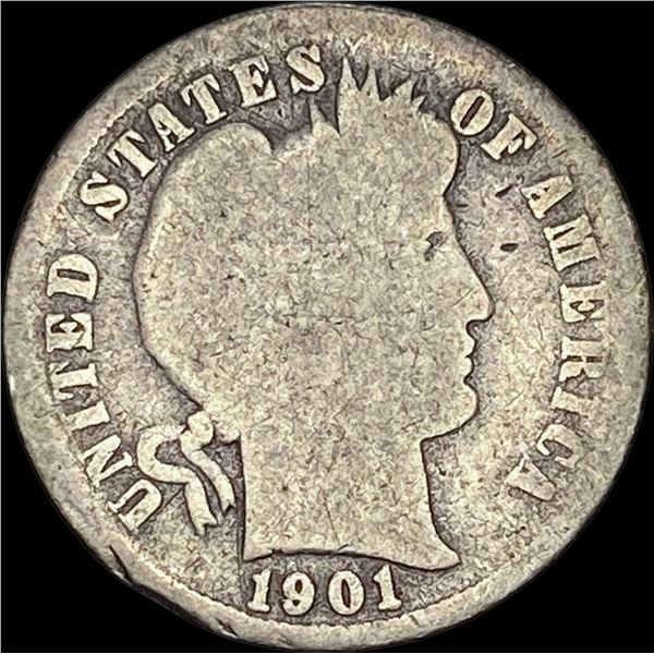 1901-S Silver Barber Dime NICELY CIRCULATED