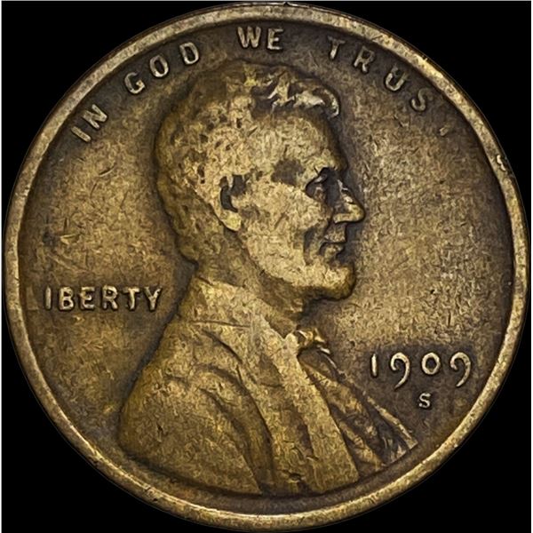 1909-S Lincoln Wheat Cent LIGHTLY CIRCULATED