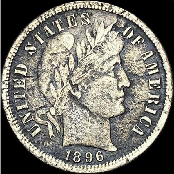 1896-S Silver Barber Dime NICELY CIRCULATED