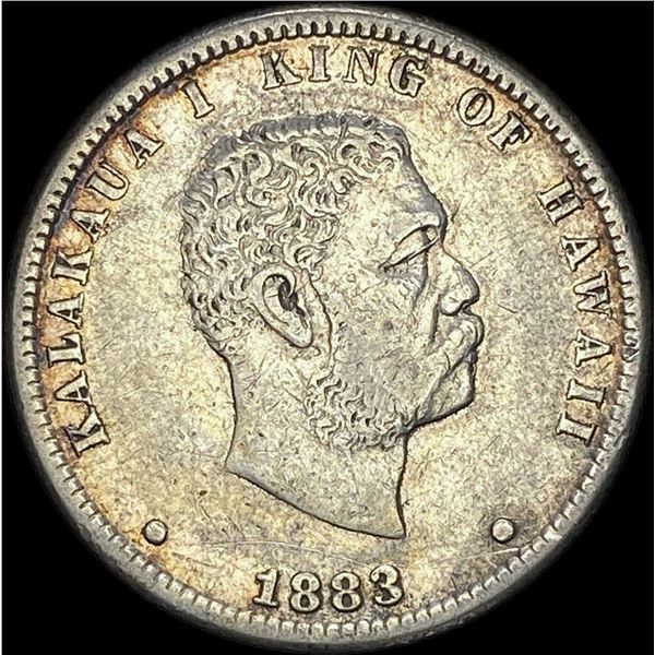 1883 Hawaii Silver 1/4 Dollar NEARLY UNCIRCULATED