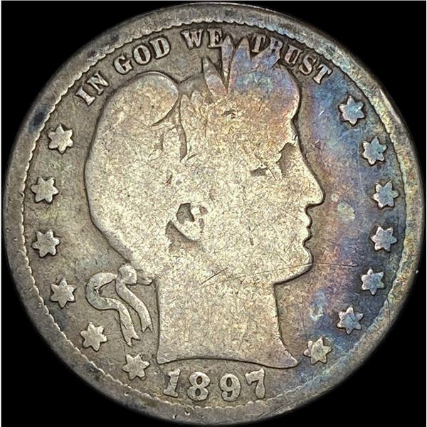1897-O Silver Barber Quarter NICELY CIRCULATED