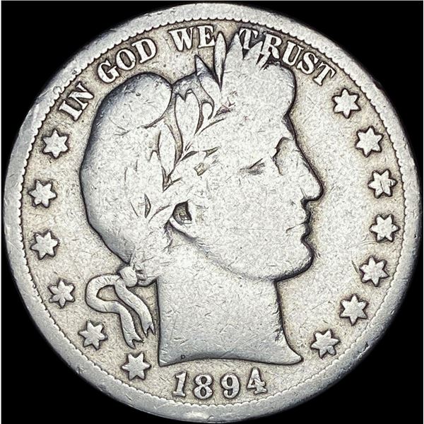1894-S Silver Barber Half Dollar NICELY CIRCULATED