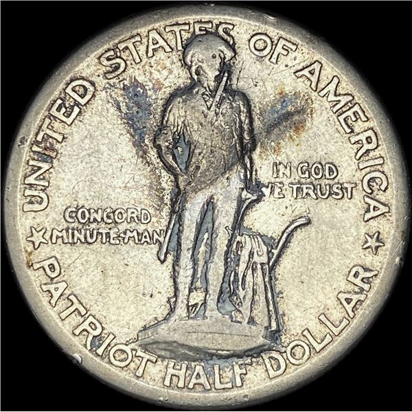 1925 Silver Lexington-Concord Half Dollar LIGHTLY CIRCULATED