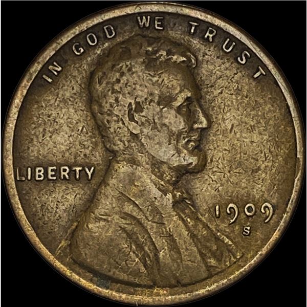 1909-S Lincoln Wheat Cent LIGHTLY CIRCULATED
