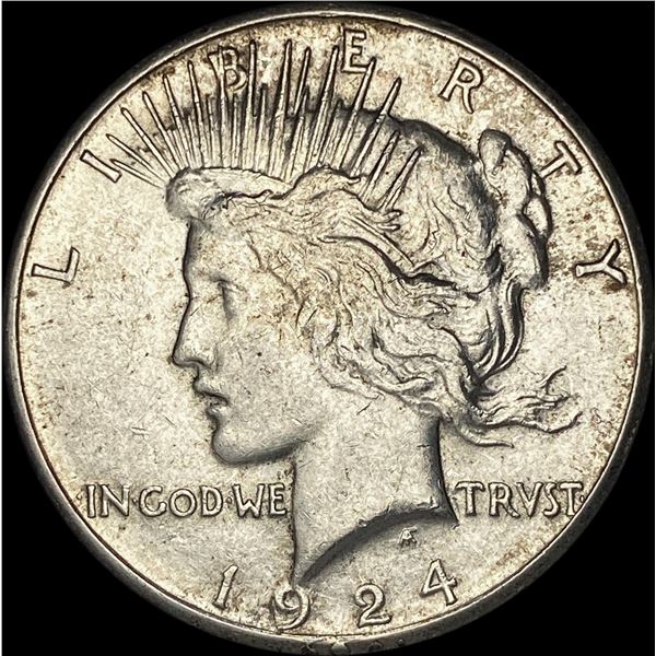 1924-S Silver Peace Dollar CHOICE AU