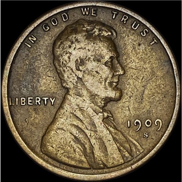 1909-S Lincoln Wheat Cent LIGHTLY CIRCULATED