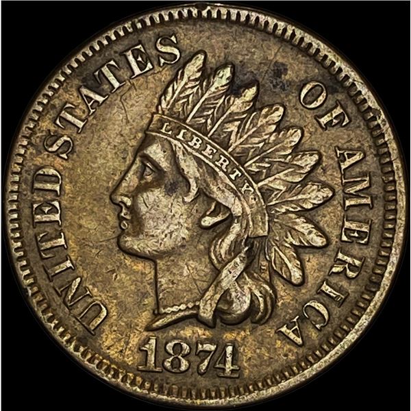 1874 Indian Head Cent NEARLY UNCIRCULATED