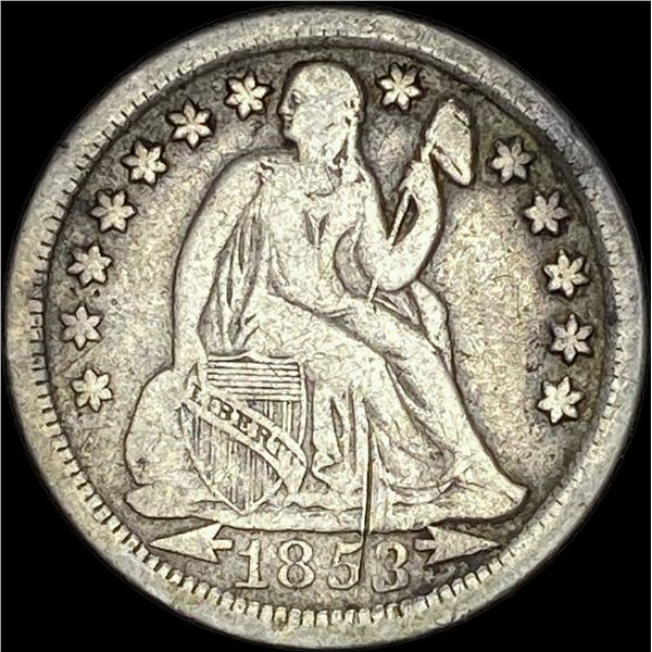 1853-O Seated Liberty Dime (Arrows) NICELY CIRCULATED