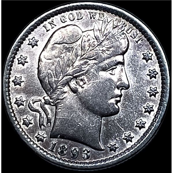 1893 Silver Barber Quarter NEARLY UNCIRCULATED