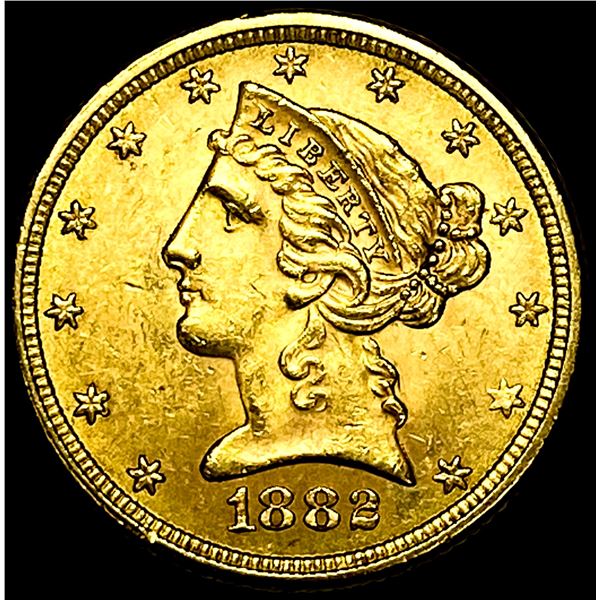 1882 Liberty Head Half Eagle $5 Gold UNCIRCULATED