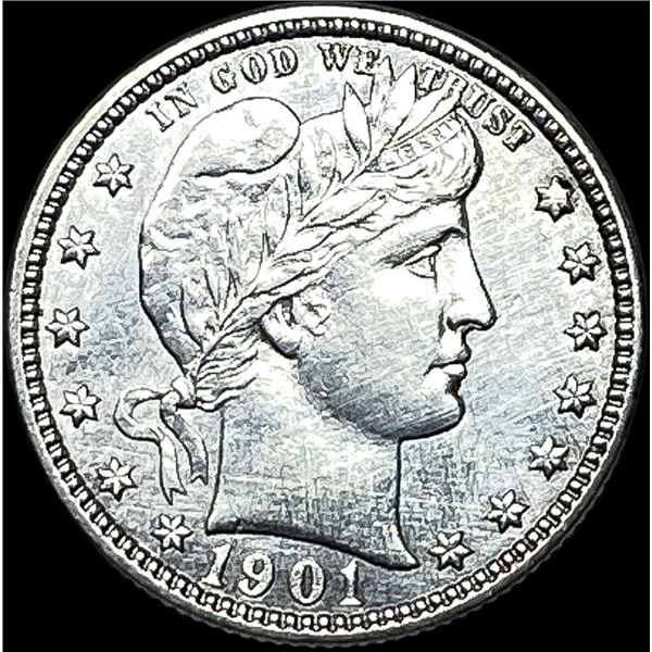 1901 Barber Silver Quarter CLOSELY UNCIRCULATED