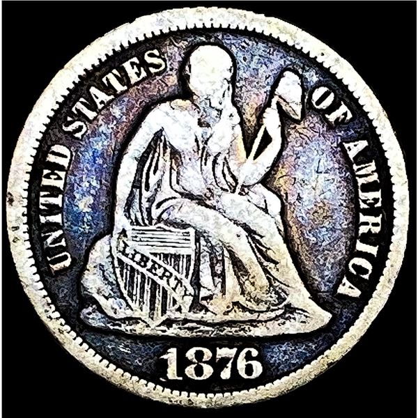 1876-CC Silver Seated Liberty Dime LIGHTLY CIRCULATED