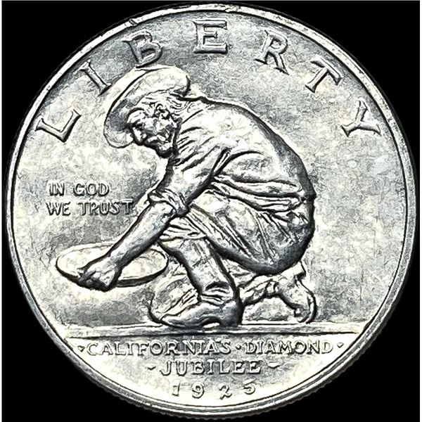 1925-S Silver California Diamond Jubilee Half Dollar CHOICE AU