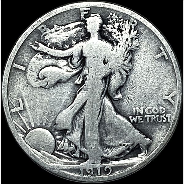1919-D Silver Walking Liberty Half Dollar LIGHTLY CIRCULATED