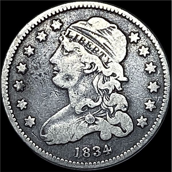 1834 Capped Bust Silver Quarter LIGHTLY CIRCULATED