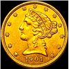 Image 1 : 1901 Liberty Head $5 Half Eagle UNCIRCULATED