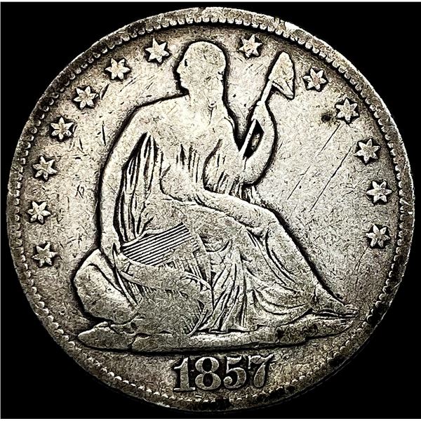 1857 Silver Half Dollar (Seated Liberty) LIGHTLY CIRCULATED