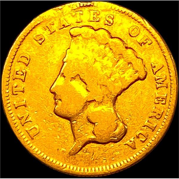 1874 $3 Gold Indian Princess Head NICELY CIRCULATED