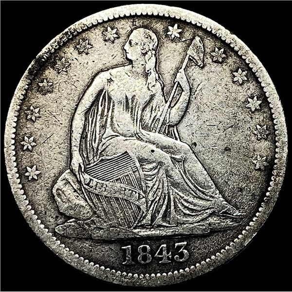1843-O Silver Half Dollar LIGHTLY CIRCULATED